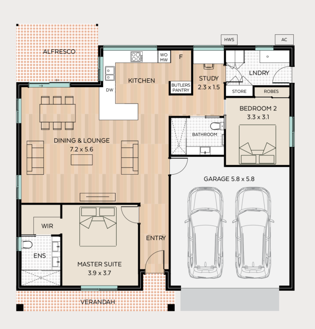 Woodclyffe floor plan - click to expand