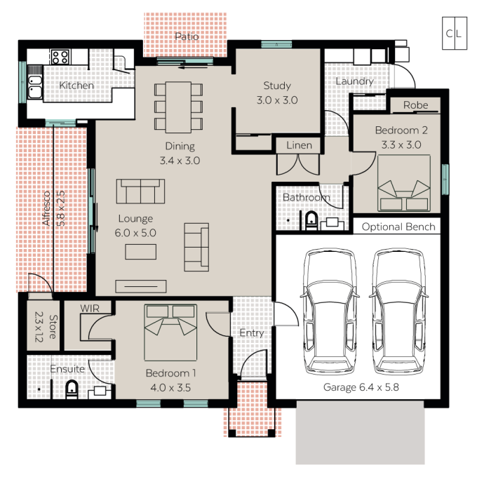 Sorrento floor plan - click to expand